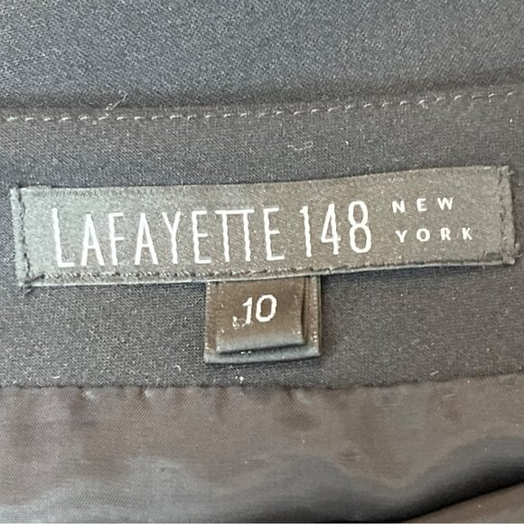 Lafayette 148 Black 2 Pcs Business Suit Set Blazer Sz 8 & Skirt Wool Blend Sz 10 - Picture 7 of 14